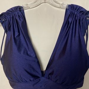 Bikini Swim Top Only Navy Blue 1X 16W 18W NWT Swimsuit Swimware New Plus